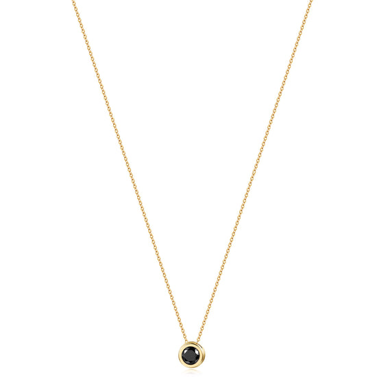 Obisdian Pendant Necklace-NSSN964STGCBKZD