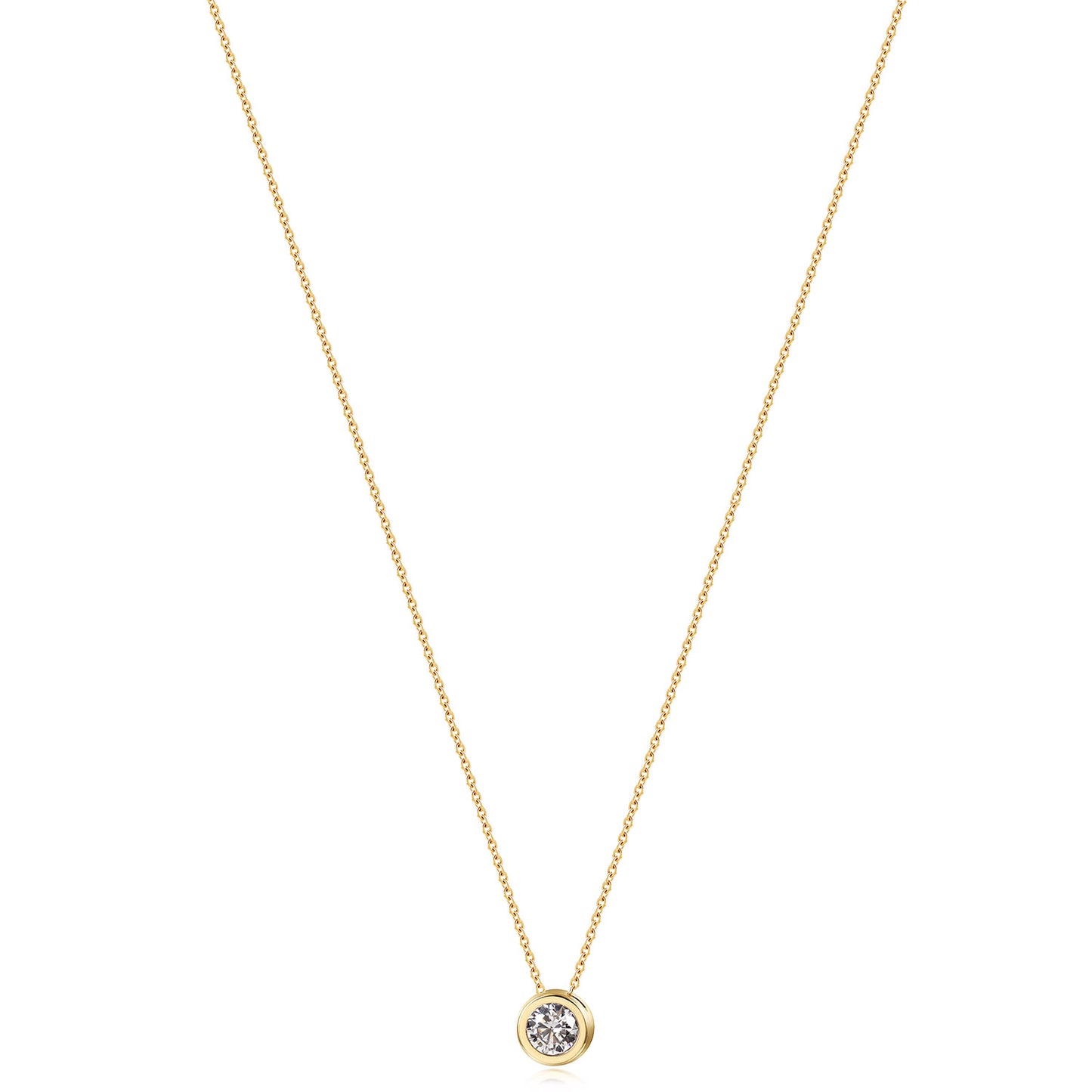 CZ Pendant Necklace-NSSN964STGCWTZD