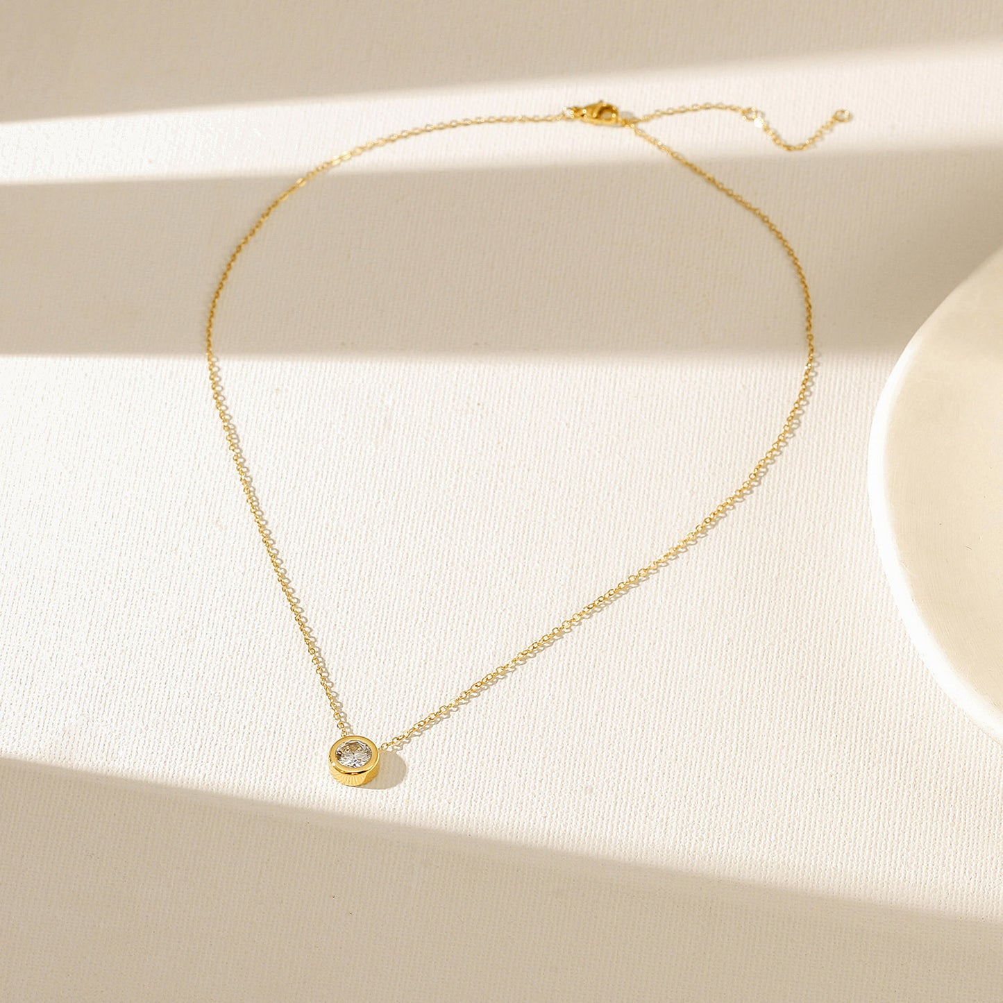 CZ Pendant Necklace-NSSN964STGCWTZD
