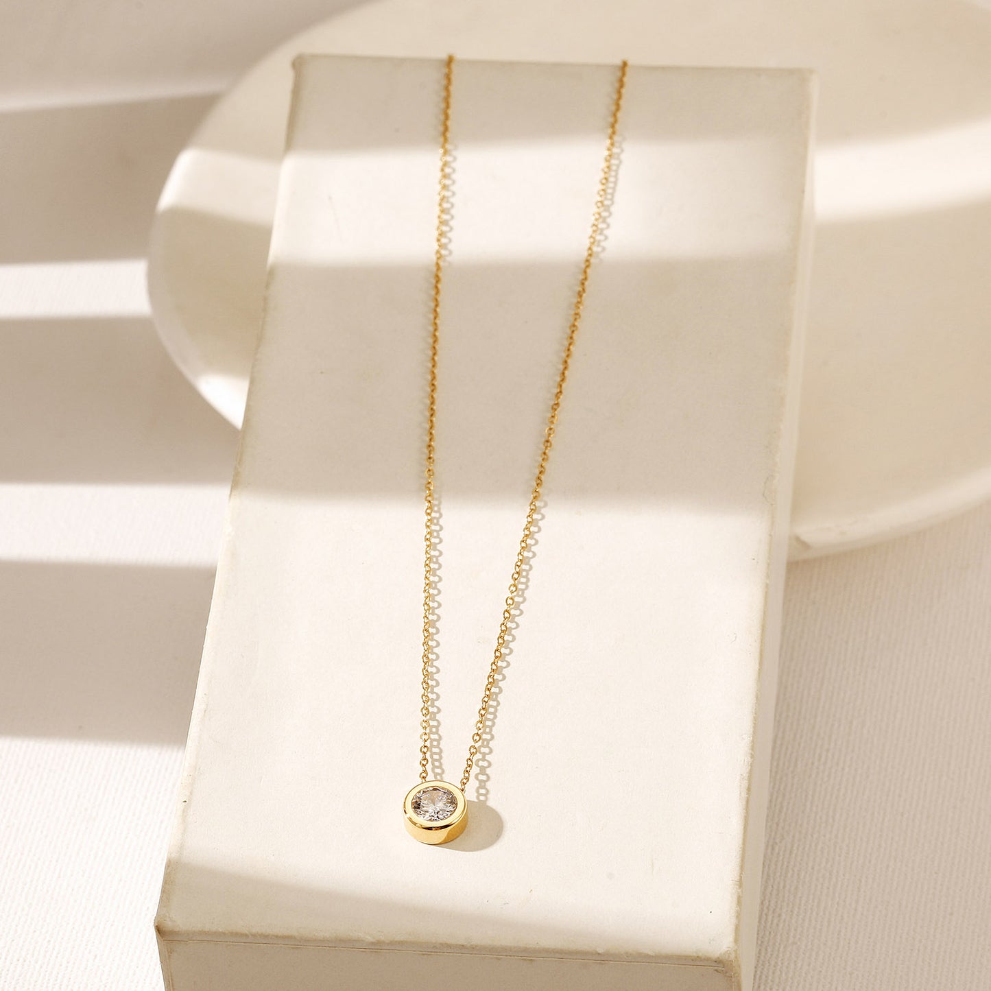 CZ Pendant Necklace-NSSN964STGCWTZD