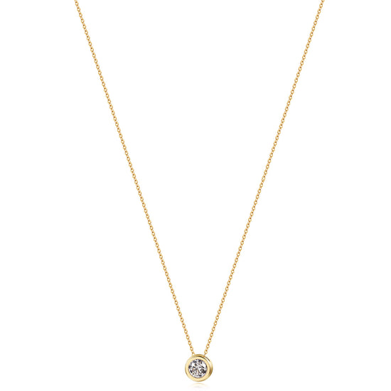 CZ Pendant Necklace-NSSN964STGCWTZD