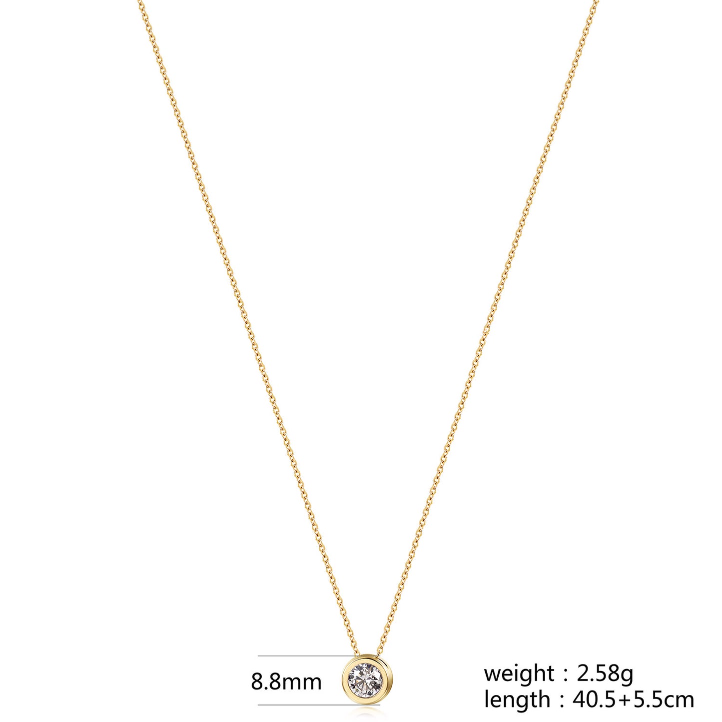 CZ Pendant Necklace-NSSN964STGCWTZD