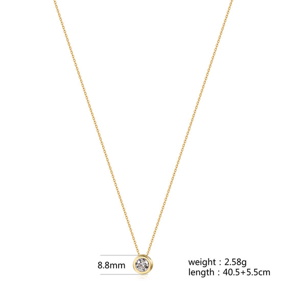 CZ Pendant Necklace-NSSN964STGCWTZD