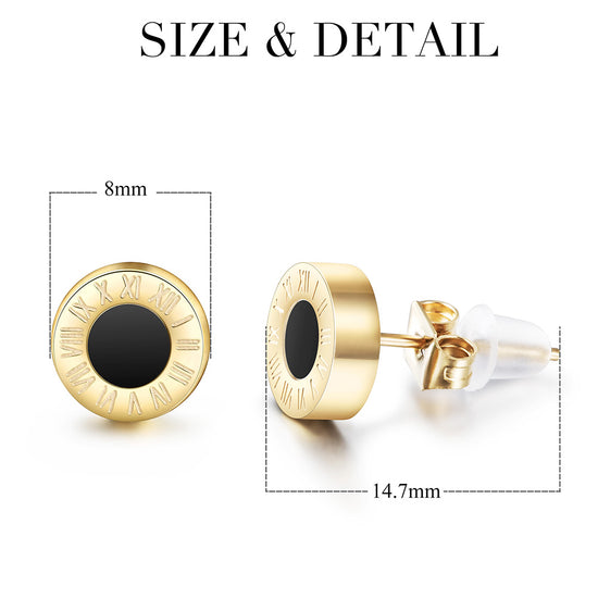 Circle letter earrings-SCE064STWT