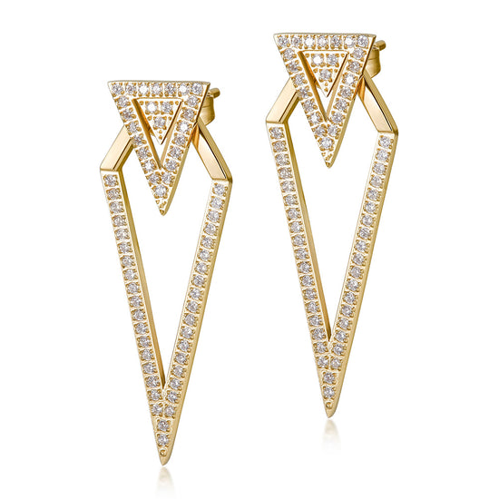 Triangular zircon earrings-SCE112STGC