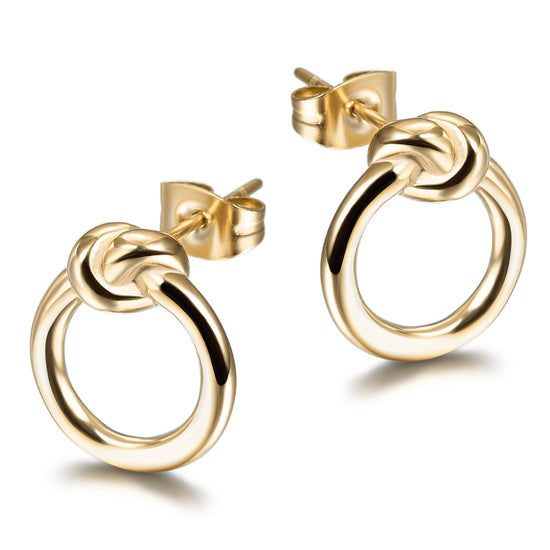 Round Fried Dough Twists Earrings-SCE220ST