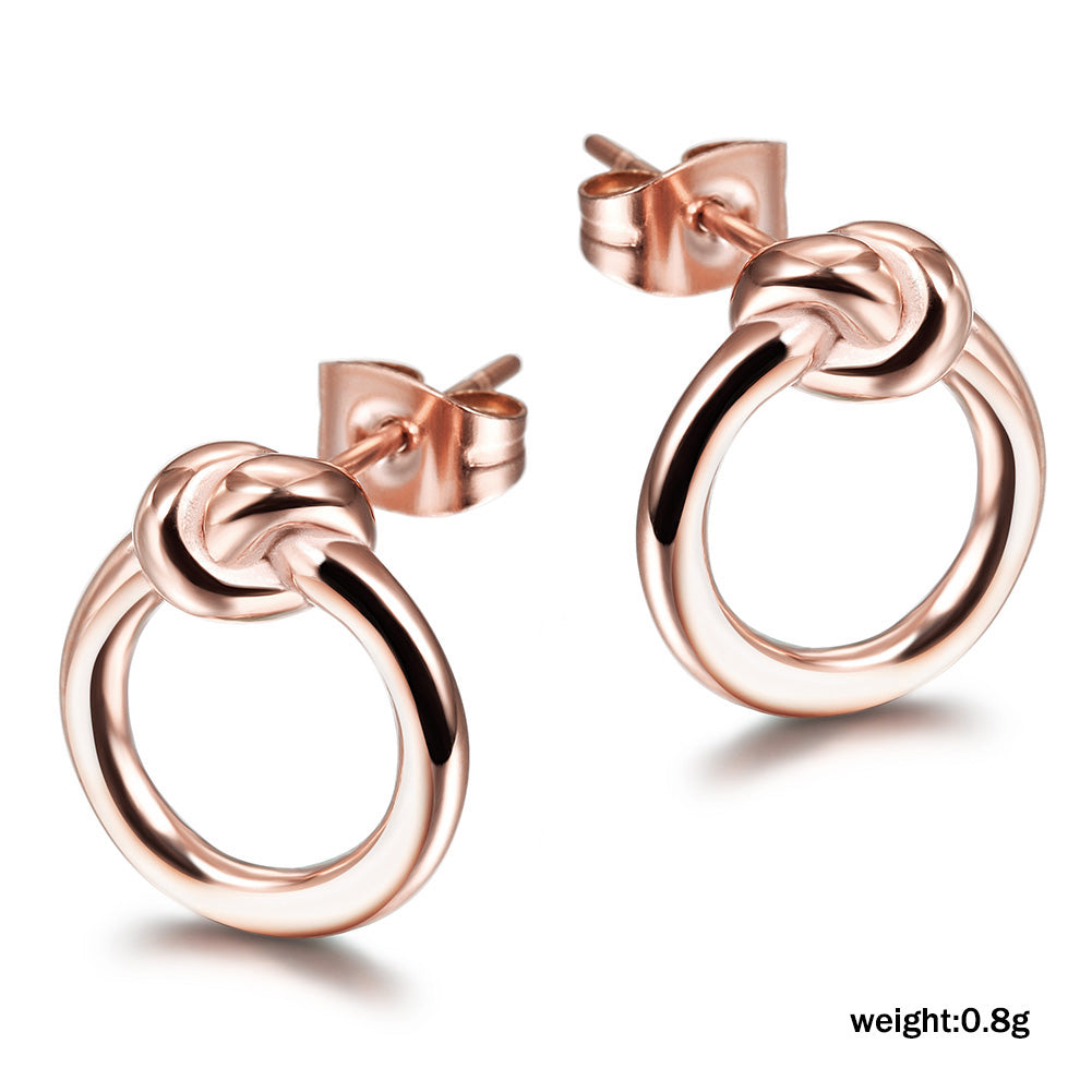 Round Fried Dough Twists Earrings-SCE220ST