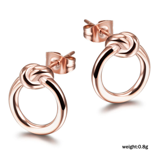 Round Fried Dough Twists Earrings-SCE220ST