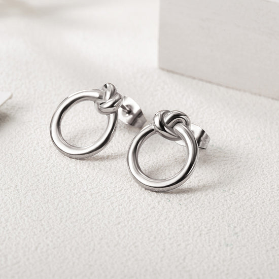 Round Fried Dough Twists Earrings-SCE220ST