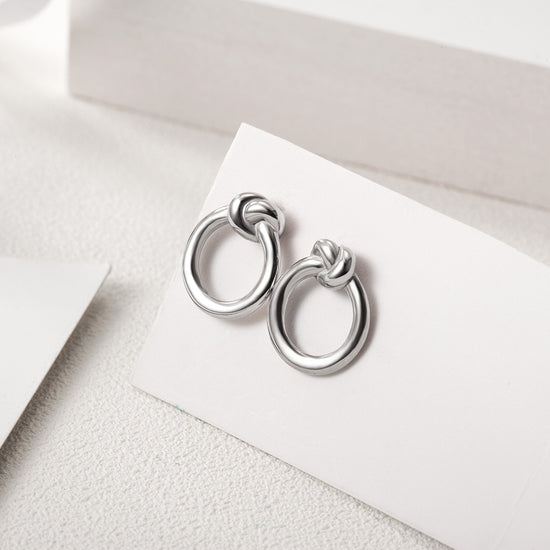 Round Fried Dough Twists Earrings-SCE220ST