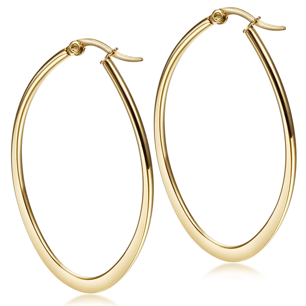 Large circle stainless steel earrings-SCE247ST