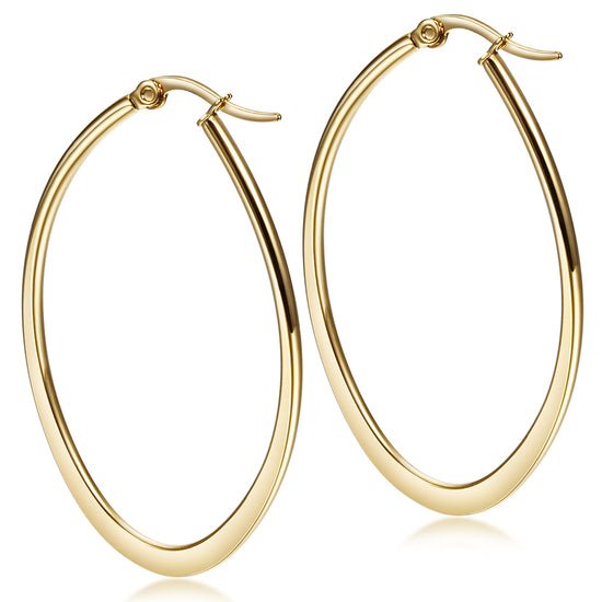 Large circle stainless steel earrings-SCE247ST