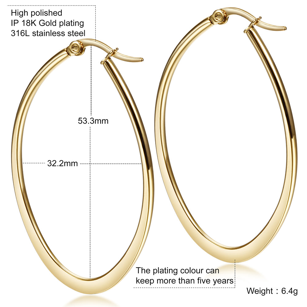 Large circle stainless steel earrings-SCE247ST