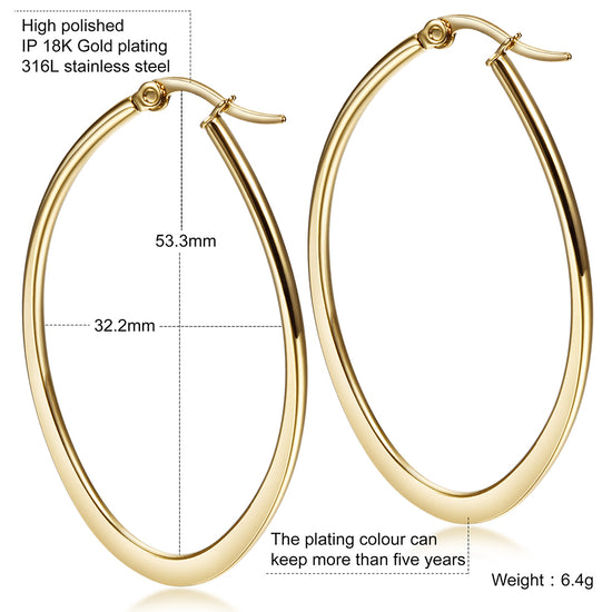 Large circle stainless steel earrings-SCE247ST