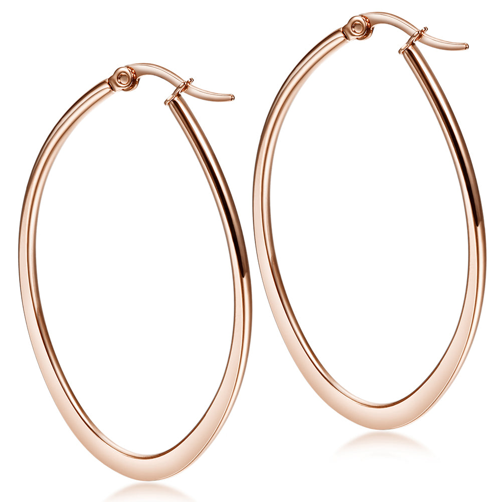 Large circle stainless steel earrings-SCE247ST