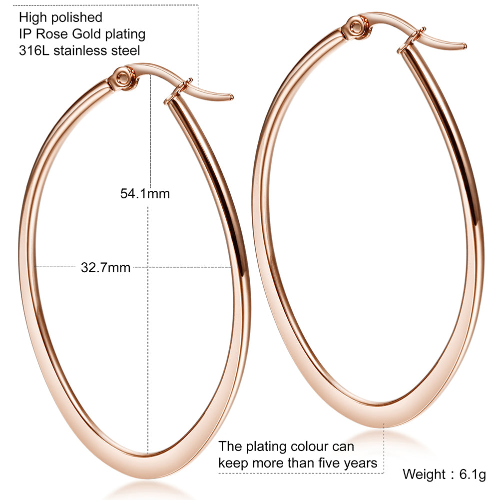 Large circle stainless steel earrings-SCE247ST