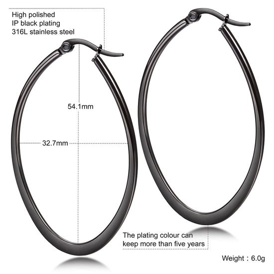 Large circle stainless steel earrings-SCE247ST
