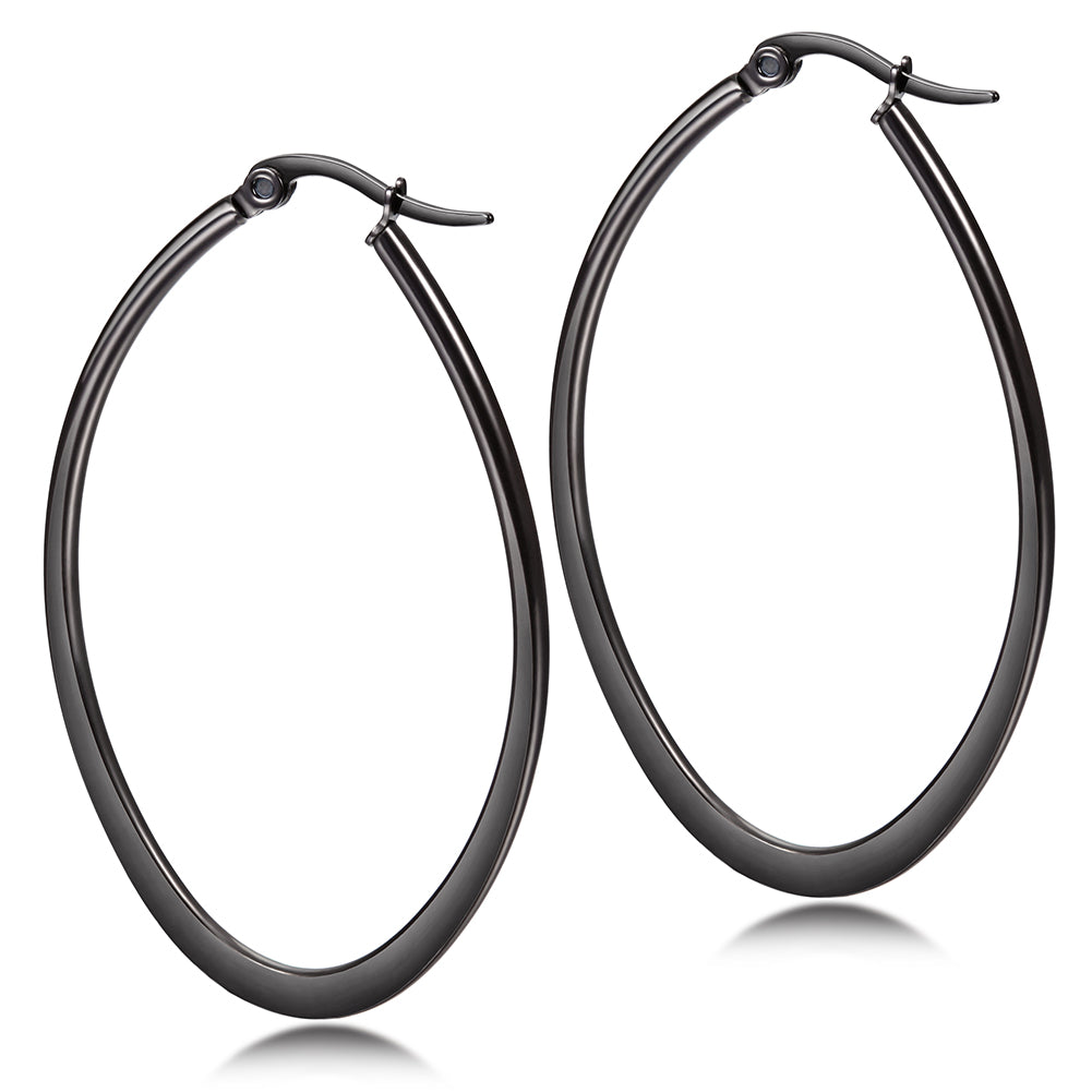 Large circle stainless steel earrings-SCE247ST