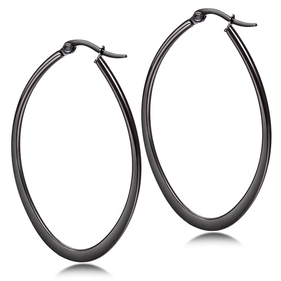 Large circle stainless steel earrings-SCE247ST