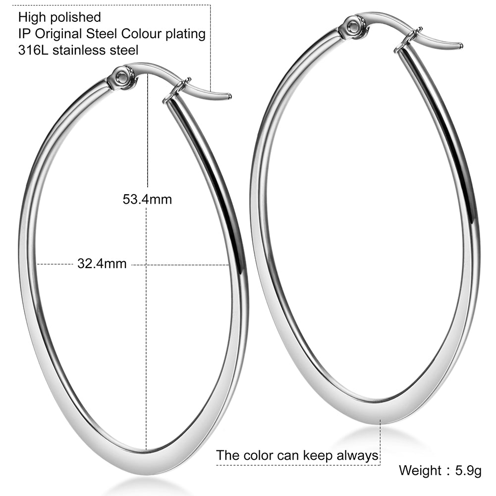Large circle stainless steel earrings-SCE247ST