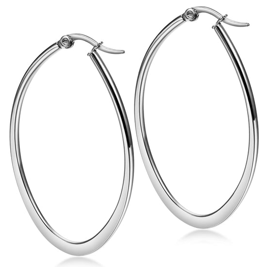 Large circle stainless steel earrings-SCE247ST