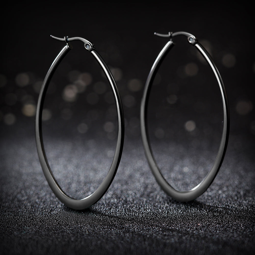 Large circle stainless steel earrings-SCE247ST