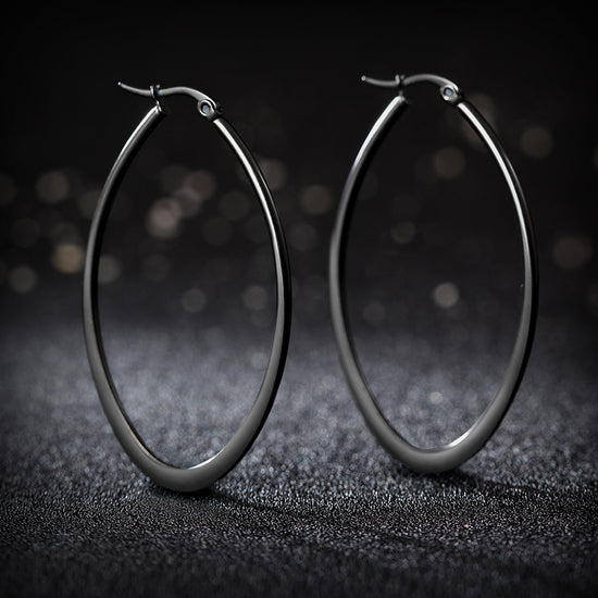 Large circle stainless steel earrings-SCE247ST
