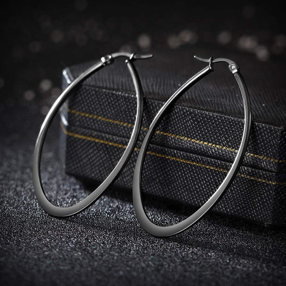 Large circle stainless steel earrings-SCE247ST