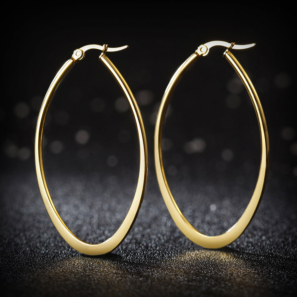 Large circle stainless steel earrings-SCE247ST