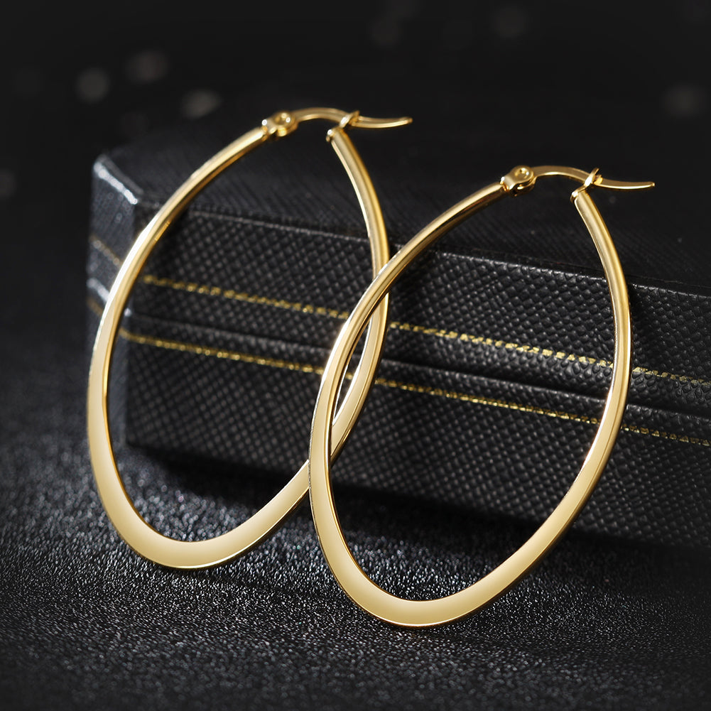 Large circle stainless steel earrings-SCE247ST