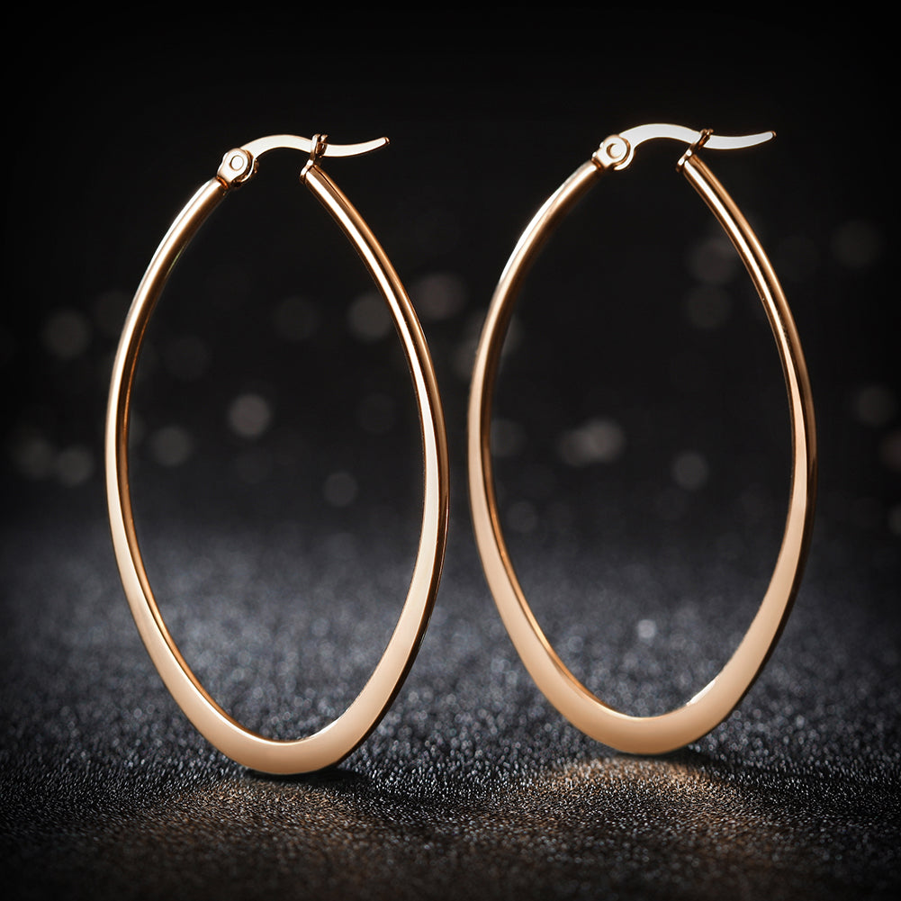 Large circle stainless steel earrings-SCE247ST