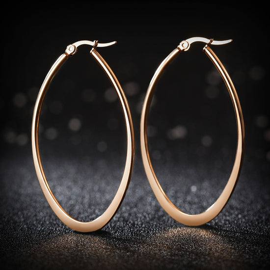 Large circle stainless steel earrings-SCE247ST