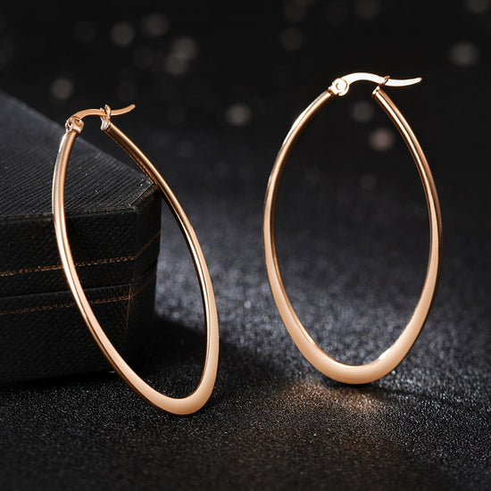 Large circle stainless steel earrings-SCE247ST