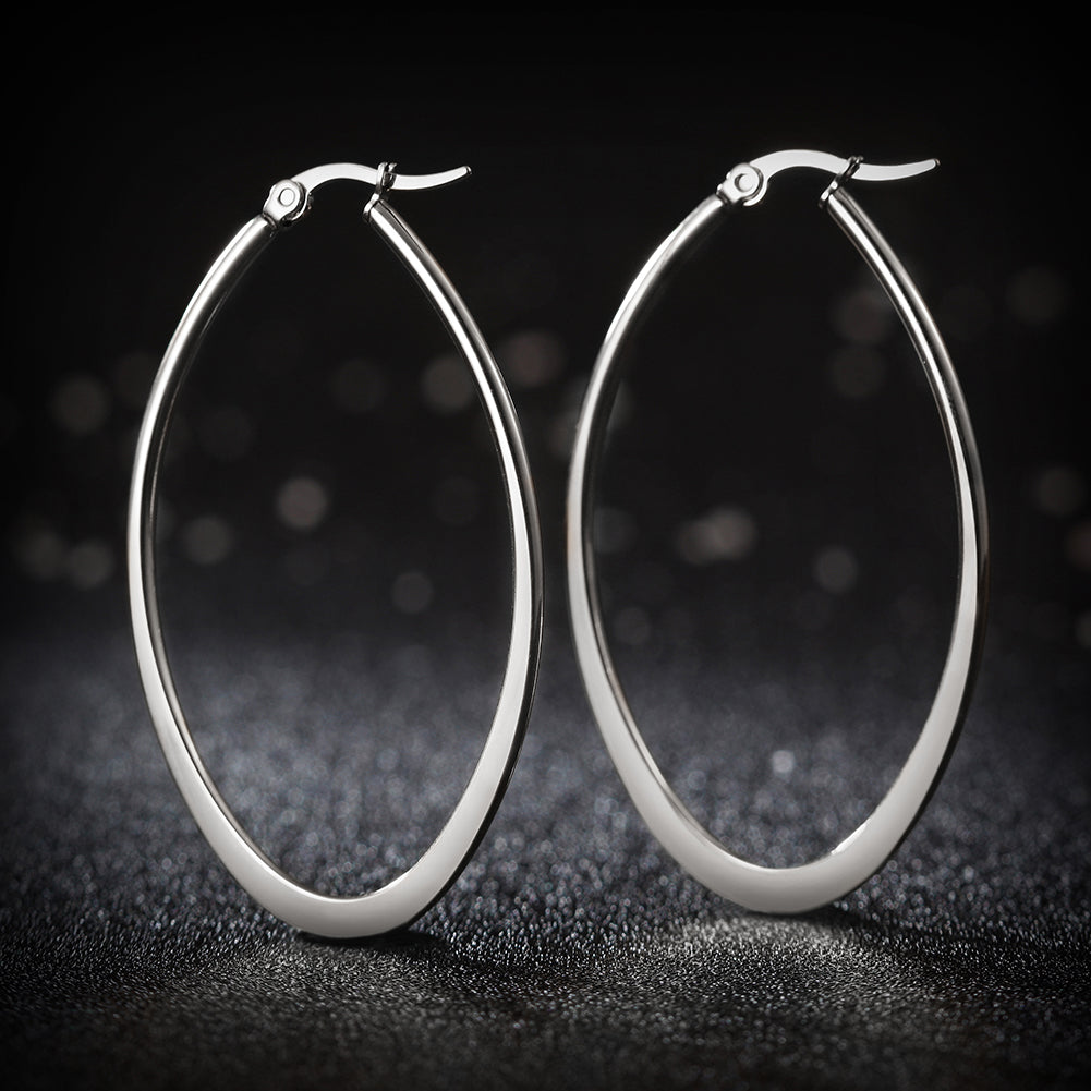 Large circle stainless steel earrings-SCE247ST