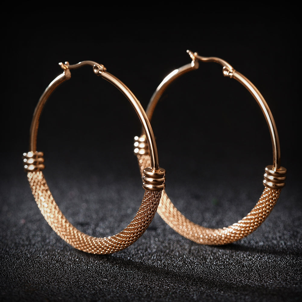 Large circle cable earrings-SCE248ST