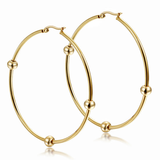 Large circular smooth earrings-SCE249ST