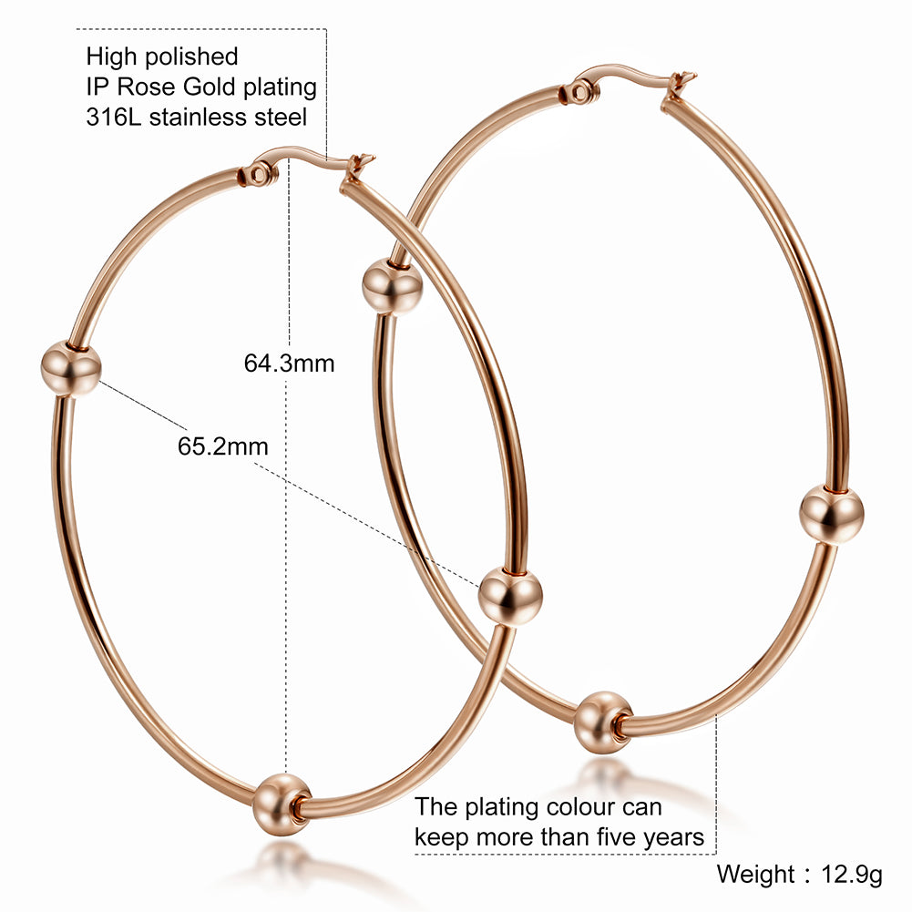 Large circular smooth earrings-SCE249ST