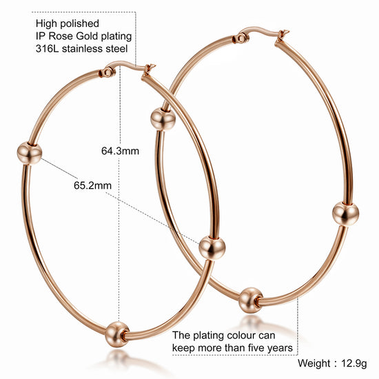 Large circular smooth earrings-SCE249ST