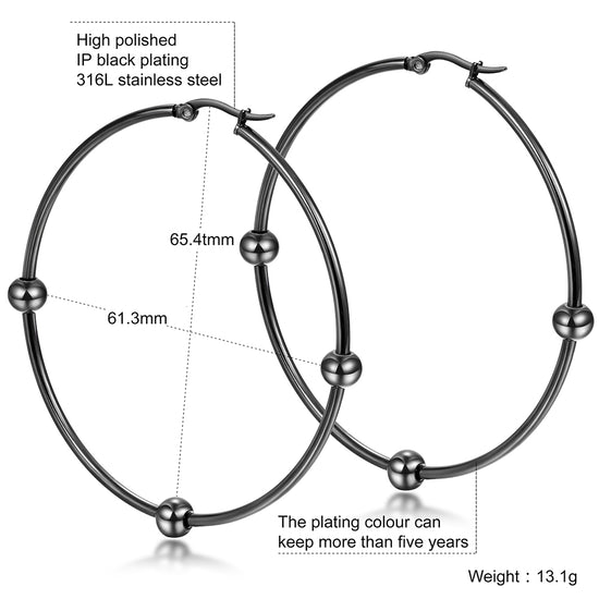 Large circular smooth earrings-SCE249ST