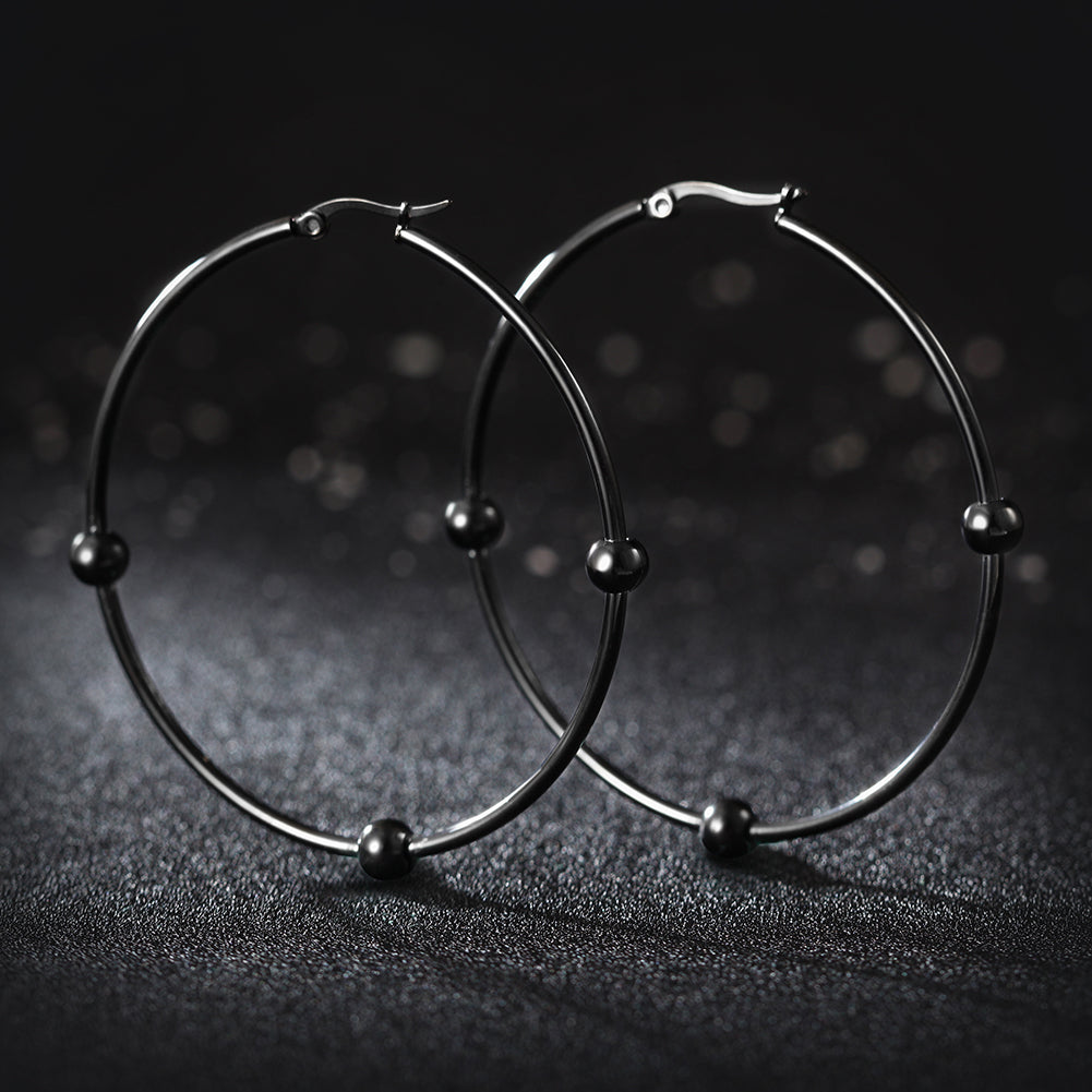 Large circular smooth earrings-SCE249ST