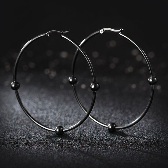 Large circular smooth earrings-SCE249ST