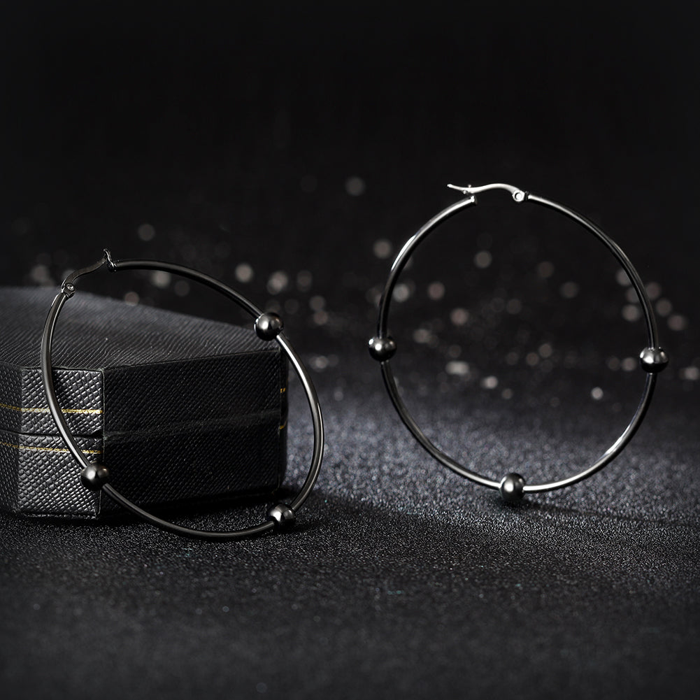 Large circular smooth earrings-SCE249ST