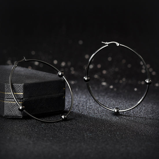 Large circular smooth earrings-SCE249ST
