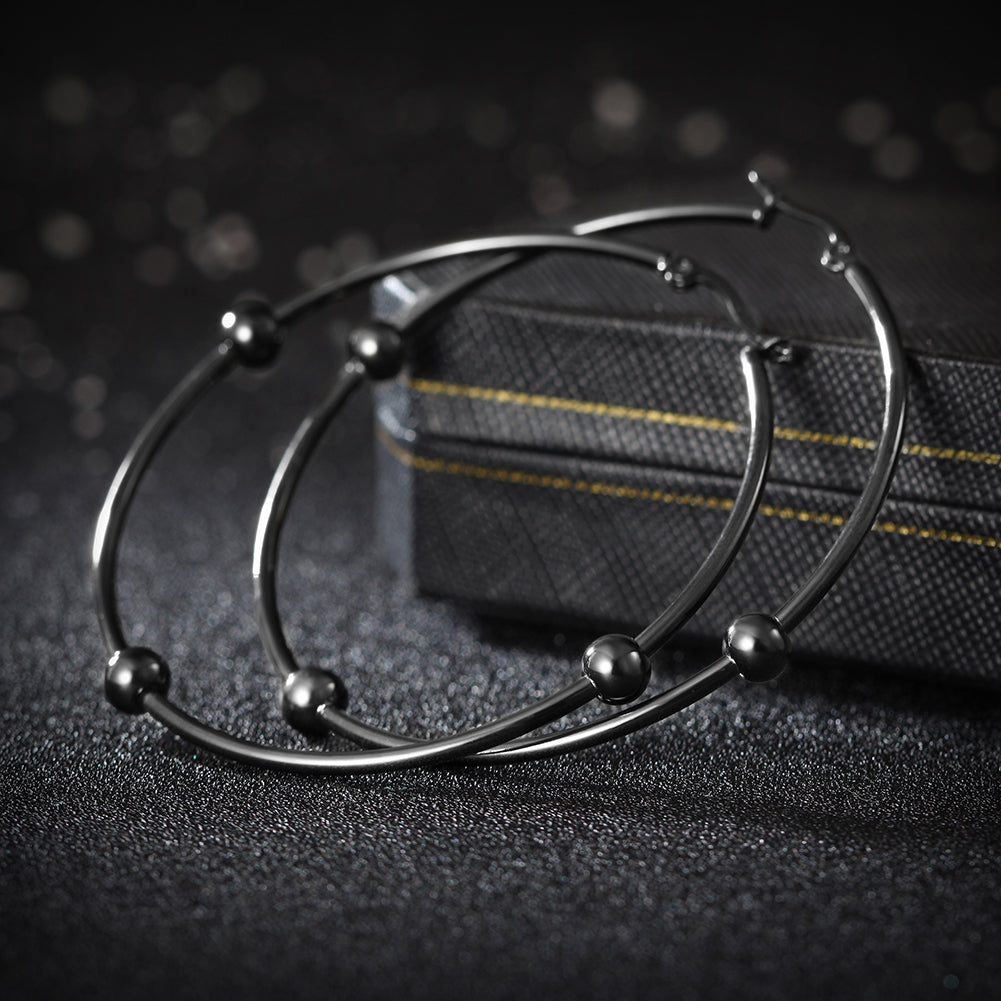 Large circular smooth earrings-SCE249ST