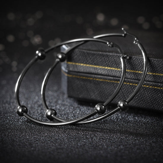 Large circular smooth earrings-SCE249ST