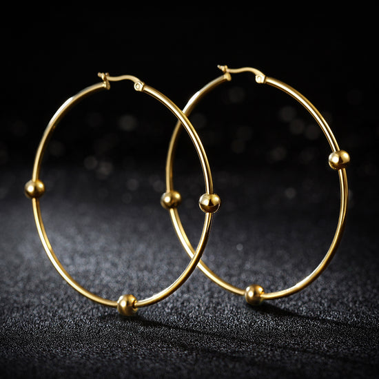 Large circular smooth earrings-SCE249ST