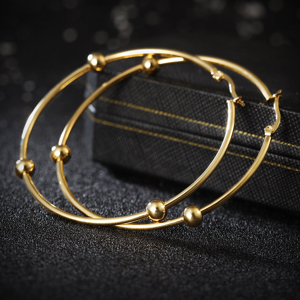 Large circular smooth earrings-SCE249ST