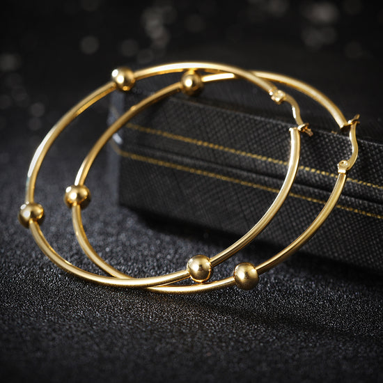 Large circular smooth earrings-SCE249ST