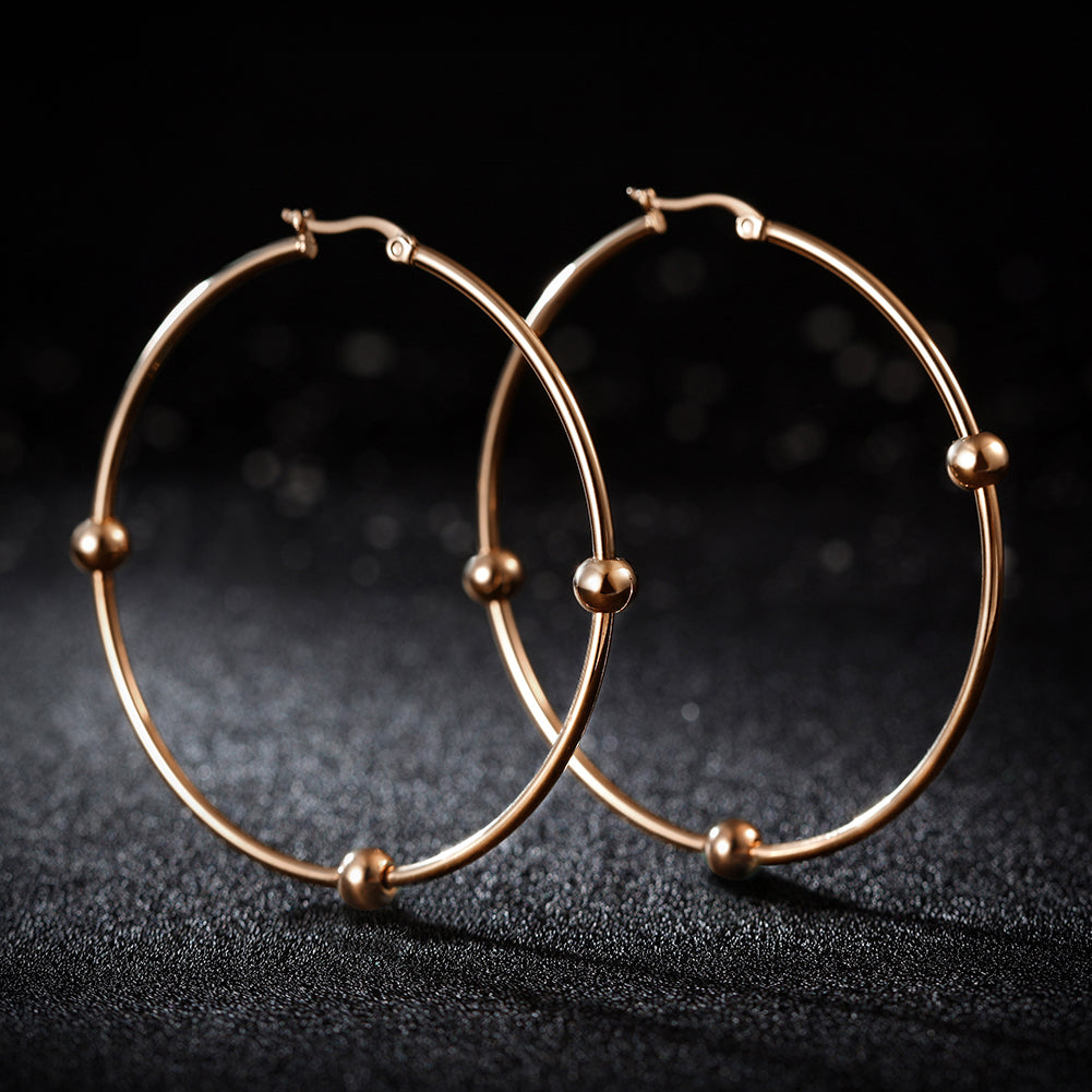 Large circular smooth earrings-SCE249ST