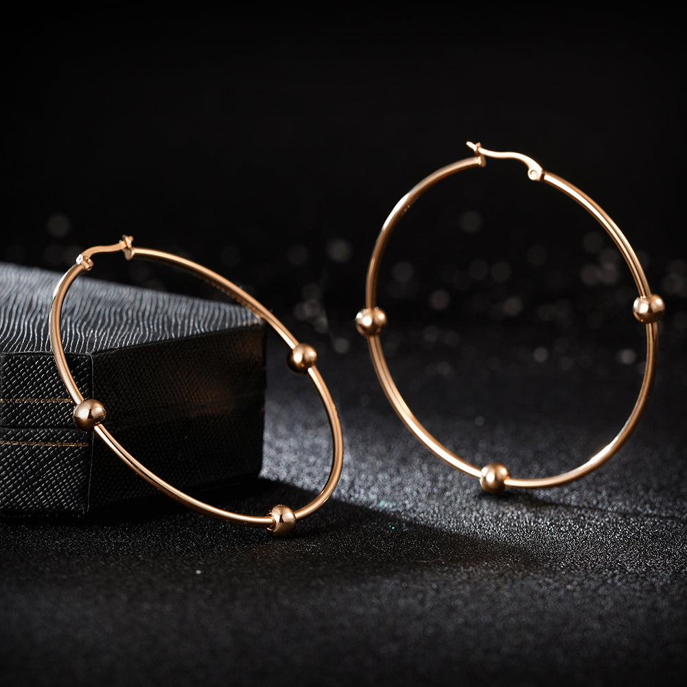 Large circular smooth earrings-SCE249ST